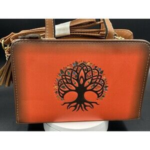 Purse Handbag Cross Body Genuine Leather Tree of Life Hand Made  Artisanal